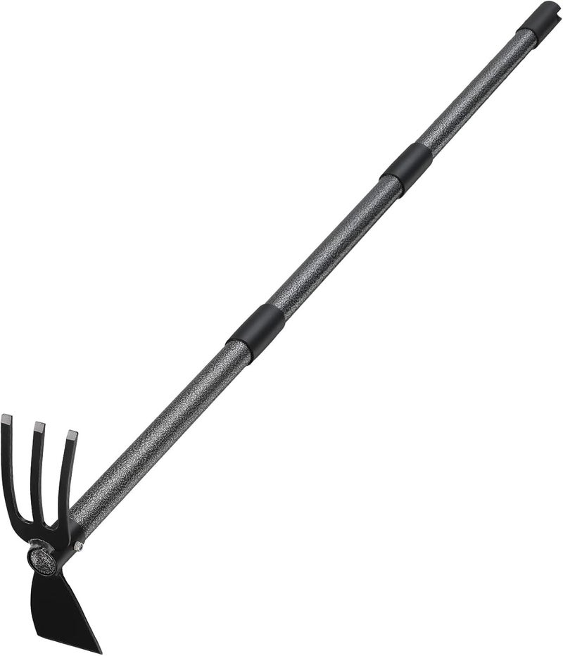 Coconut Hoe Garden Tool, 60 Inch Garden Hoe Long Handle for Weeding, Hoe Cultivator 2 in 1 Hand Garden Tools for Gardening Planting - Image 1